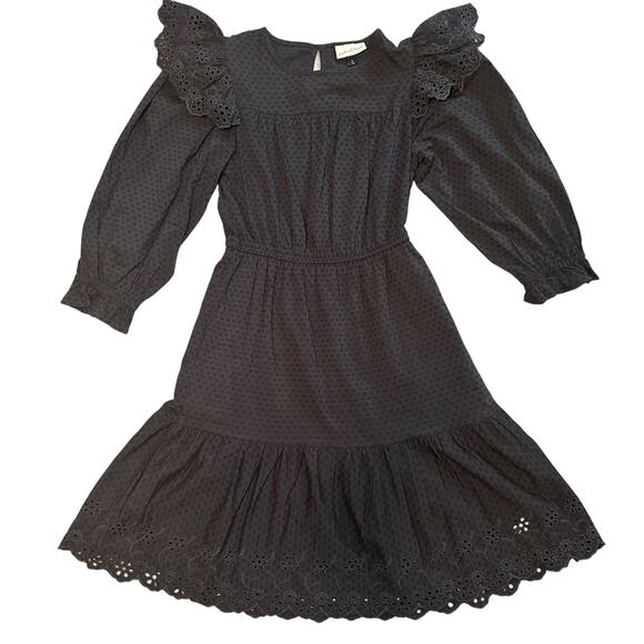 Universal Thread Dress Women XS Black Eyelet Tiered Cottagecore Gothic Peasant - Picture 1 of 13